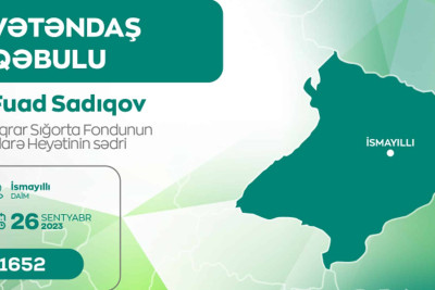 İsmayıllı: sədr Fuad Sadıqov vətəndaşları qəbul edəcək