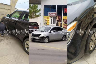 Quba: “Nissan” “KİA”ya çarpılıb