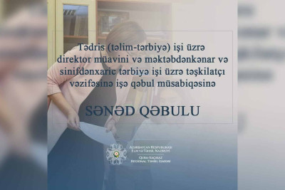 Quba-Xaçmaz RTİ elan etdiyi vakansiyalara sənəd qəbulu başlayıb