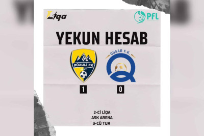 “Qusar” FK "Füzuli" FK qarşılaşması rəqibin məğlubiyyəti ilə başa çatıb