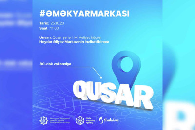 Qusar: əmək yarmarkasında 80-dək vakansiya təqdim ediləcək