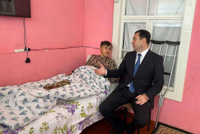 RİH: İsmayıllıda yaralı hərbçilər ziyarət olunub