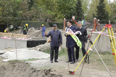 Xaçmaz: Qudyalçay üzərində yeni körpünün inşasına baxış keçirilib