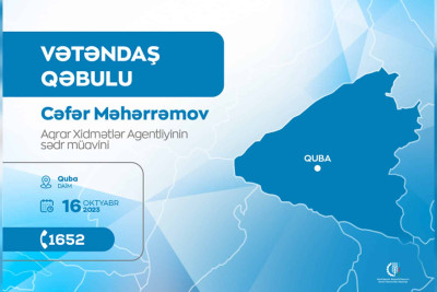 Aqrar Xidmətlər Agentliyi: Qubada vətəndaş qəbulu keçiriləcək