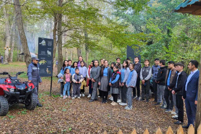 Xaçmaz: məktəblilər Tel bulağını ziyarət ediblər