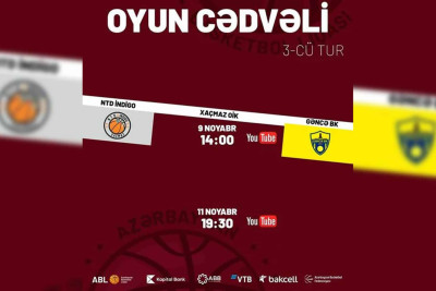 Xaçmaz Azərbaycan Basketbol Liqasının 3-cü turunda ev sahibi olacaq