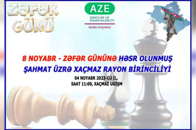Xaçmaz: Zəfər Gününə həsr olunan şahmat birinciliyi təşkil edilir