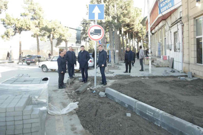 Xaçmaz: N.Nərimanov küçəsində son tamamlanma işləri görülür