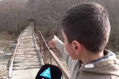 Qubanın dağ kəndində uşaqlar təhlükə ilə üzləşirlər