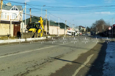Quba: Qəçrəş kəndi istiqamətində yol kənarları təmir edilir