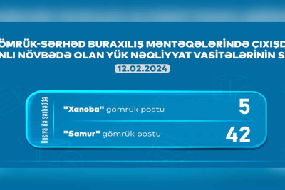 AYNA: Gömrük postunda 49 nəqliyyat gözləyir