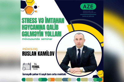 İsmayıllıda məktəblilər stress və həyəcanla mübarizə aparmağı öyrənəcəklər