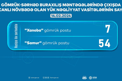 AYNA: Gömrük postunda 61 yük avtomobili gözləyir