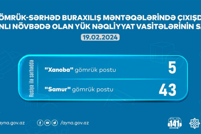 AYNA: Gömrük postunda 48 yük avtomobili gözləyir