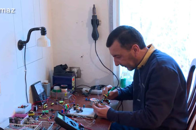 Xaçmaz sakini torpaqdan cərəyan əldə edib - VİDEO