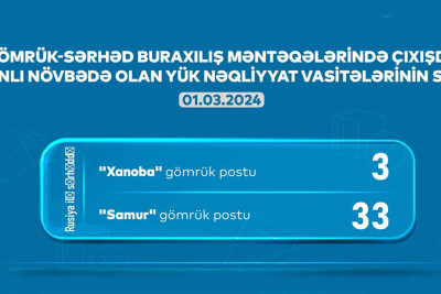 AYNA: Gömrük postunda 36 yük avtomobili gözləyir