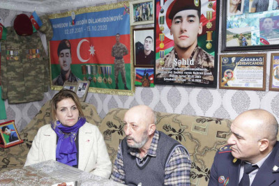Xaçmaz: Ürək əməliyyatı keçirən şəhid atası ziyarət edilib