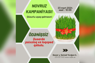 Qusar: psixoloq və loqoped qəbulu aksiya çərçivəsində pulsuz olacaq