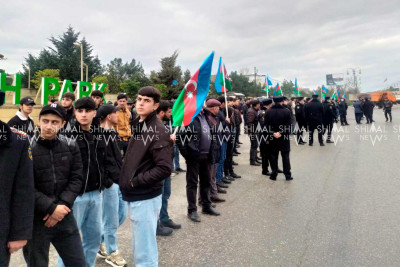 Quba: Sakinlər əsgər Saleh Xələfovun nəşini qarşılayıblar