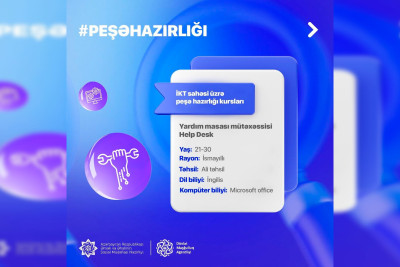 İsmayıllı: “Yardım masası” mütəxəssisi kursuna qeydiyyat başlayır