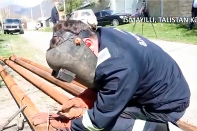 İsmayıllı: Talıstan kəndində qaz xətləri yenilənir