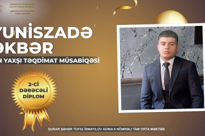 Qusardan olan məktəbli  "Ən yaxşı təqdimat" müsabiqəsinin 2-cisi olub
