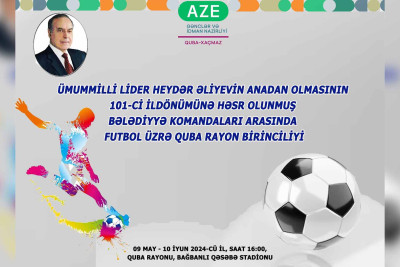 Quba: Futbol üzrə rayon birinciliyi təşkil ediləcək