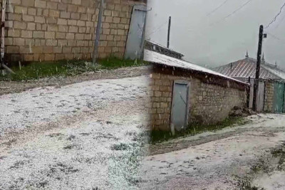 İsmayıllı: Xankəndidə dolu yağıb