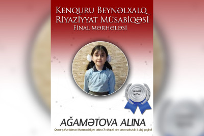 Qusar: Şagirdimiz Kenquru Beynəlxalq Riyaziyyat müsabiqəsinin ikincisi olub