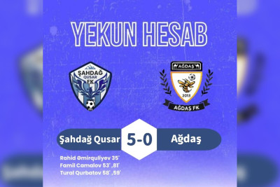 Futbol: “Şahdağ Qusar” 5 cavabsız qol vurub