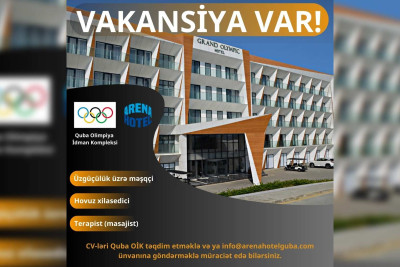 Quba Olimpiya İdman Kompleksində iş var