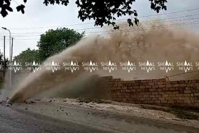 Qubada “fəvvarə” əmələ gəlib və evi yuyub - VİDEO