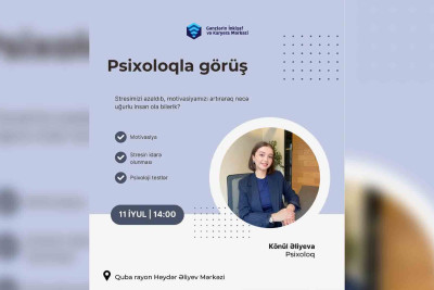 Qubada gənclər psixoloqla görüşəcəklər