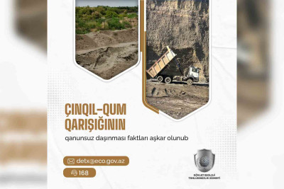 Cəlilabad sakini Qubada çınqıl-qum qarışığını qanunsuz daşıyıb