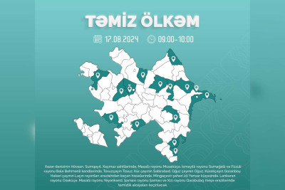 “Təmiz ölkəm”: Xaçmaz və İsmayıllıda aksiya baş tutacaq