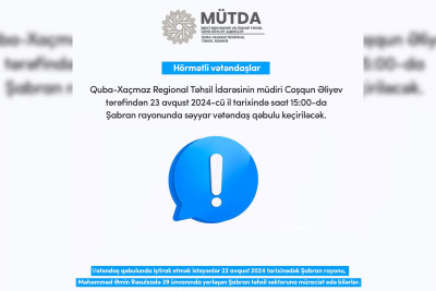 Şabranda Coşqun Əliyev sakinlərlə görüşəcək