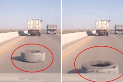 Bakı-Quba yolunda təkər qəzaya səbəb olub - VİDEO