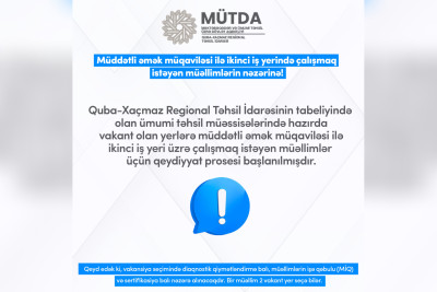 Müəllimlər ikinci işdə çalışa biləcəklər