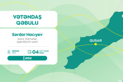 Aqrar Xidmətlər Agentliyinin sədri Qusar sakinlərini qəbul edəcək