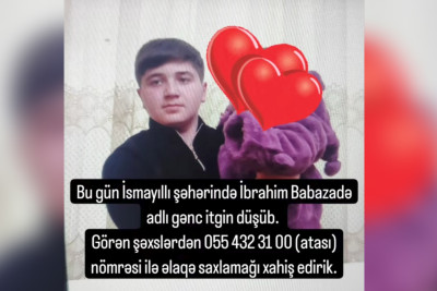 İtkin düşən yeniyetmə tapılıb