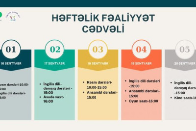 Siyəzən Gənclər Evi həftəlik fəaliyyət cədvəlini təqdim edib