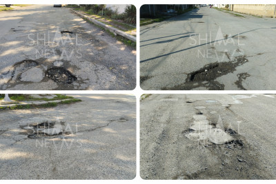 Qubanın mərkəzi küçəsi çuxurlara qərq olub