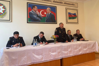 Polis əməkdaşları Qusarda məktəblilərin qonağı olublar