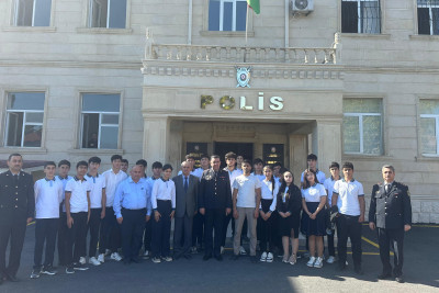 Şabranda məktəblilər Polis Şöbəsində qonaq olublar