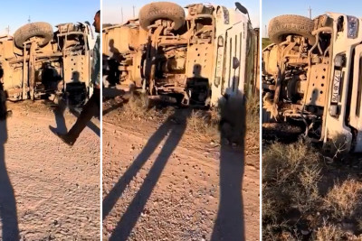 Motosikletlə toqquşmamaq üçün manevr edən sürücü qəzaya düşdü - VİDEO