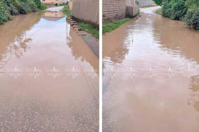 Qubada küçəni su basıb