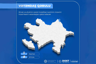 Nazir müavini Xaçmazda sakinləri dinləyəcək