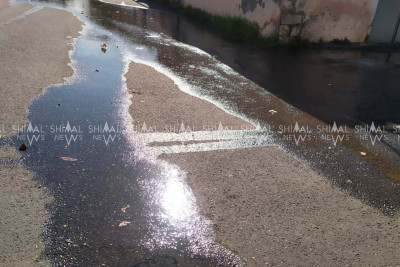 Qubada küçəni su basıb