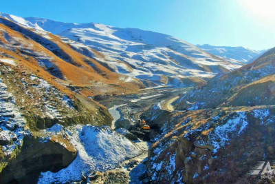 Quba-Xınalıq yolunda inşa edilən yeni körpüdən görüntülər - FOTO