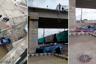 Xudatda avtomobil körpüdən aşıb - VİDEO